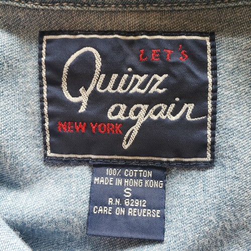Quizz Again Noah's Ark Shirt Women Small Blue Chambray Long Sleeve Embroidered - Picture 9 of 10