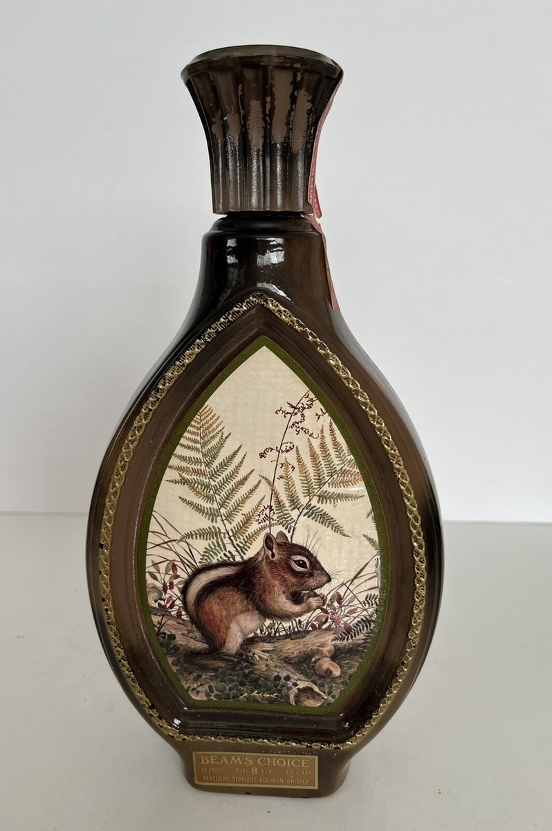 Vintage 1976 Beams Choice Decanter Liquor Bottle Wildlife