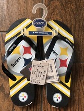 Pittsburgh Steelers Logo Flip Flop Sandals Medium Sizes 7-8 Men 9-10 Women  s Bag