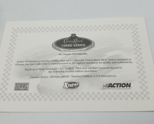 Action 2004 RYAN NEWMAN #12 Signed Crown Royal 1/24 IROC Firebird Xtreme Round 1 - Picture 10 of 12