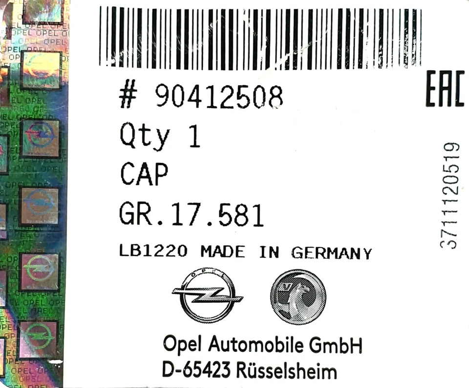 Original Opel Ölverschlusskappe Astra, Vectra, Corsa, Omega, Zafira - 90412508 - Imagen 2 de 4