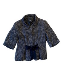 Talbots Petites Snap Button Blazer with Ribbon Tie Size 4P