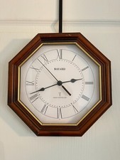 Ancienne Pendule Murale BAYARD Quartz Bois Vintage Italie