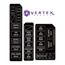 93-03 1993-2003 Mazda RX7 FD3S FD01 Relay Fuse Box Cover Decal Vinyl Sticker Kit