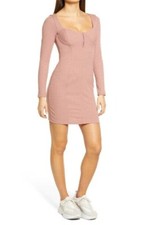 ASTR The Label Long Sleeve Bodycon Dress In Blush Size L, NWT