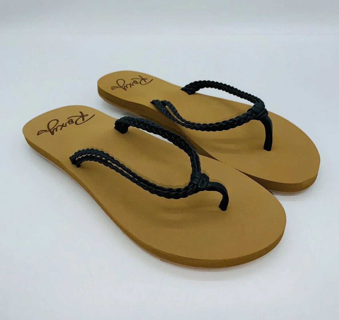 Roxy Women's Costas Flip Flops / Flat Sandals-Black, Size US 5 / EUR 35