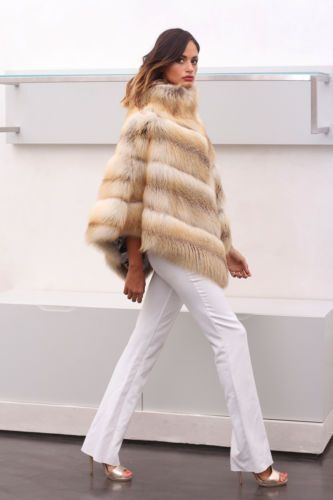 Occident American Style Womens Winter Faux Fox Fur Coats Cape Cloak Outwear size - Bild 5 von 9