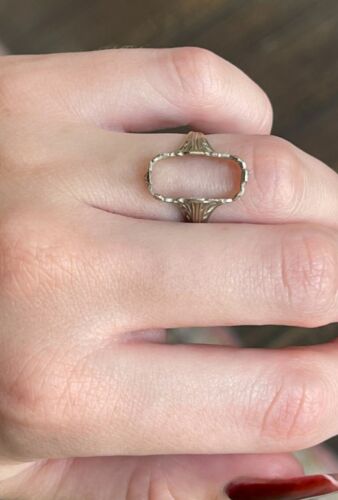 14k white gold filigree ring