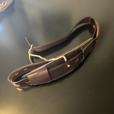 Brown Leather Mandolin or Banjo Strap with Adjustable Holes and Shoulder Pad