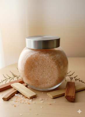 Aroma Sandelholz Badesalz im Glas   Edles Wellness Geschenk für Sie & Ihn