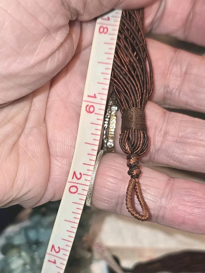 Collar artesanal de múltiples hilos de piedras preciosas azules calcadonia Larimar de 500 quilates 20" Foto 4 de 4