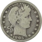1905 Barber Silver Quarter VG Very Good 25c Coin SKU:I24629