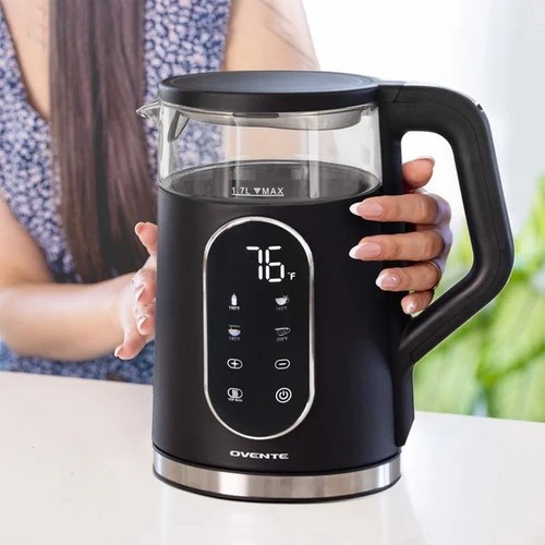 Hervidor de agua eléctrico Ovente de 1,7 litros, pantalla LED 1 táctil, nuevo envío gratuito - Imagen 4 de 9