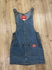 Vintage 80s/90s Outlaw Denim Utility Mini Dress Women's Small Red Tag USA Made