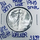 1945 BU UNCIRCULATED WALKING LIBERTY SILVER HALF DOLLAR AUTHENTIC U.S. MINT 3839