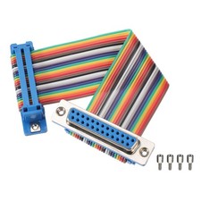 1 Pcs IDC Rainbow Wire DB25 Female to DB25 Female 3.9 Inch Length