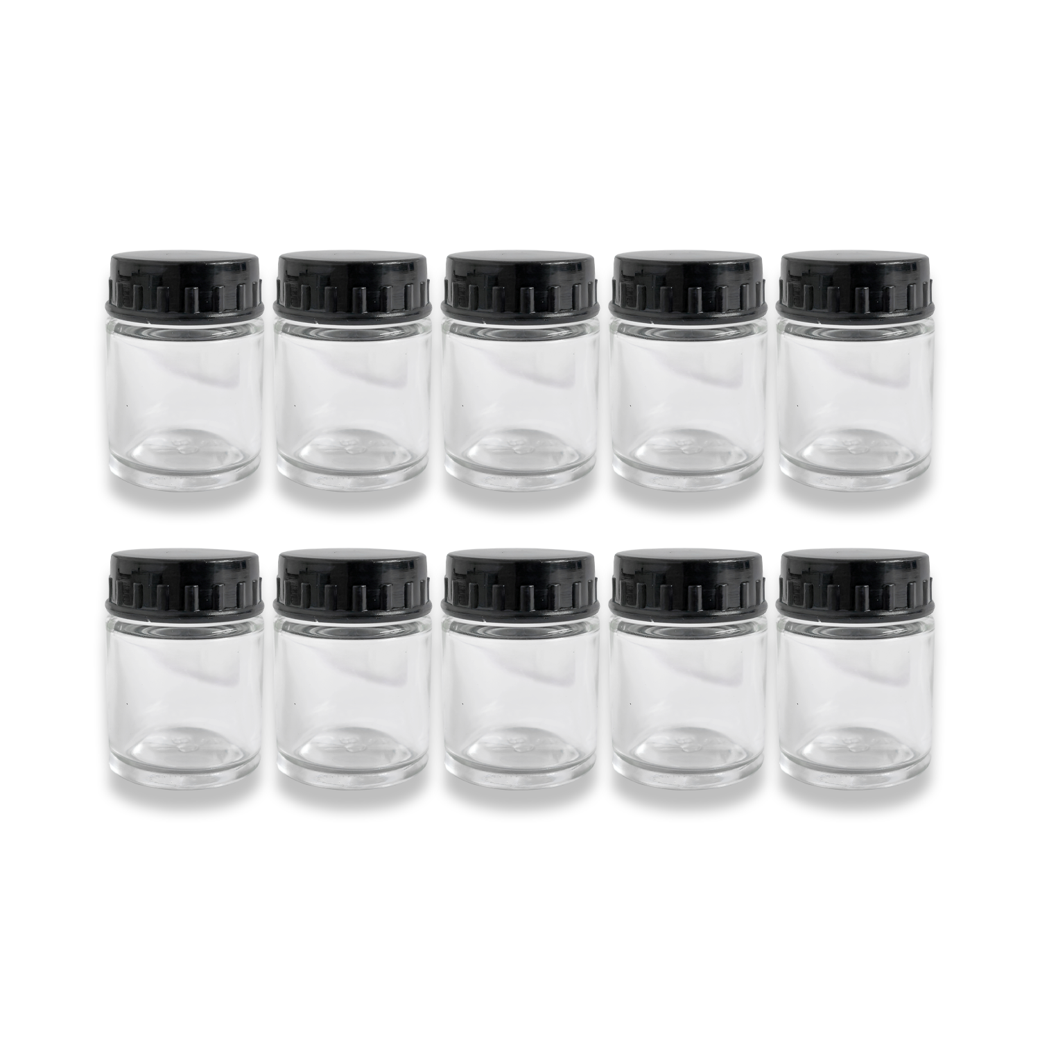 10 AIRBRUSH BOTTLES 22CC WITH BLANK LIDS FOR AIRBRUSHES LIKE BADGER IWATA BD01