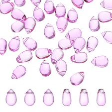 Teardrop Czech Glass Beads, 100 Pcs Bohemia Beads, Purple, 6x9mm