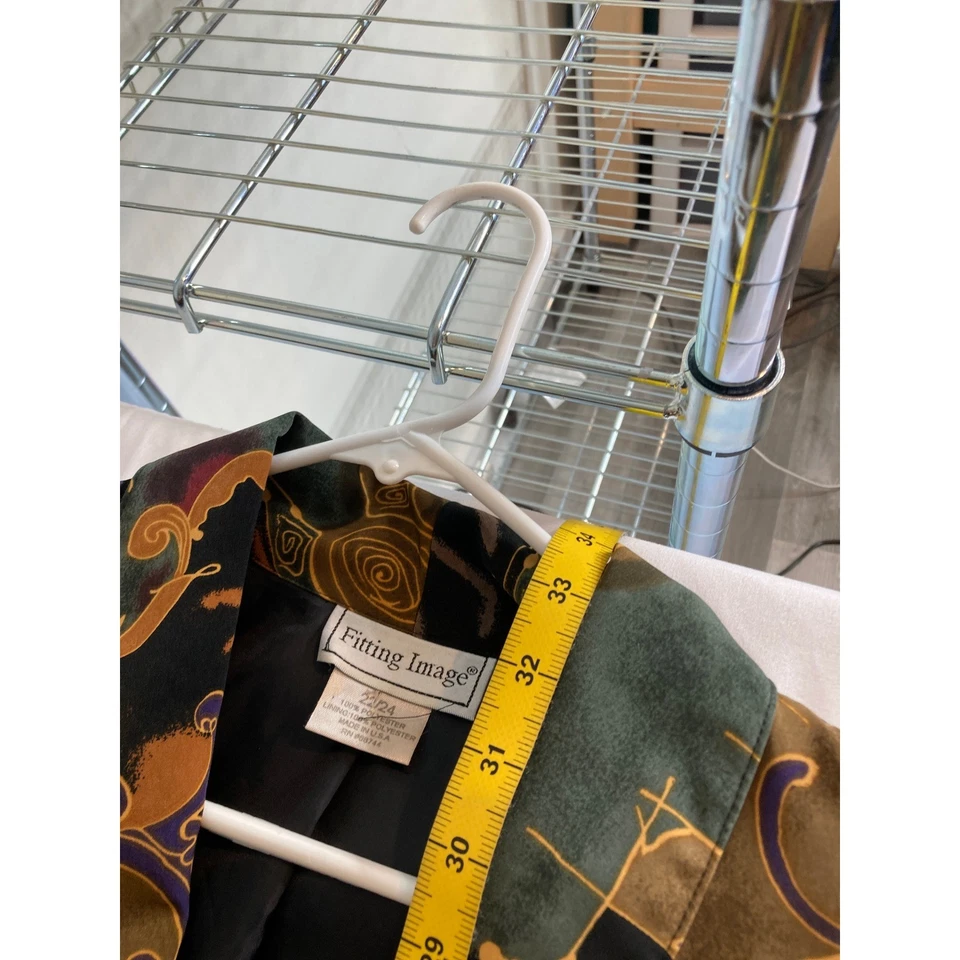 Blazer holgado vintage con estampado abstracto multicolor con imagen ajustada para mujer talla 22/24 Foto 3 de 4