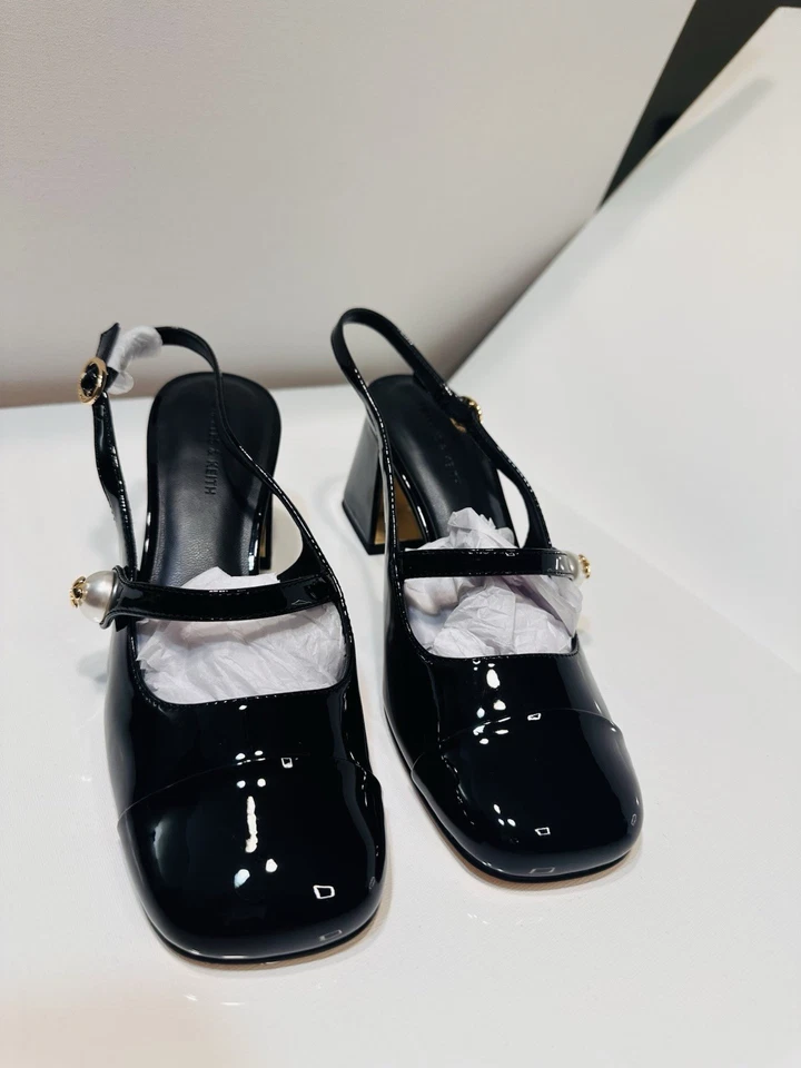 ¡¡¡NUEVO!!! Zapatos de salón Charles & Keith Aeryn charol perlado adornados talla 8 EE. UU. Foto 3 de 4