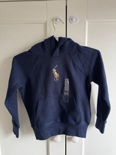 Image of Ralph Lauren Kids Navy Hoodie, Size S 7yrs, Brand New, RRP £99