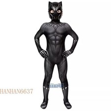 Marvel Comics Cosplay Costume Children Bodysuit Jumpsuit Black Panther T'Challa
