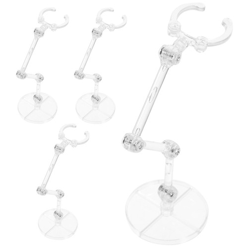 Supports Pour Figurines Réglables - Lot De 4 En PVC Transparent - Pour Exposition De Jouets, Poupées, Modèles - Stable Et Léger