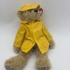 Vintage TY Beanie Baby Gordon Plush Bear 1993 PVC Yellow Raincoat 13"