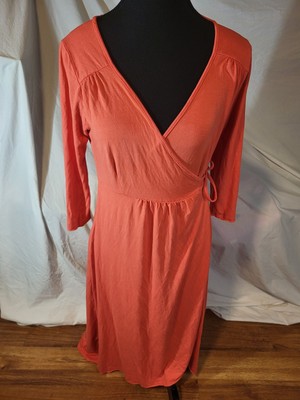 Me Mary Ellen Fresh Produce Size S Coral Wrap Orange Red Dress