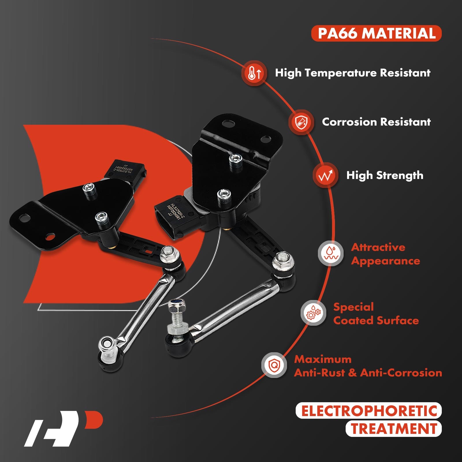 A-Premium 2x Front Ride Height Level Sensor Assembly for Maserati Levante 17-24