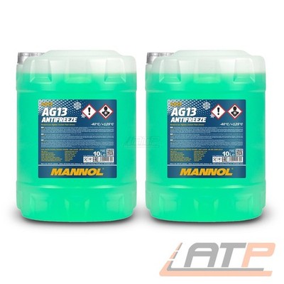 MANNOL 2x 10 L LITER ANTIFREEZE AG13 (-40°C) HIGHTEC KÜHLERFROSTSCHUTZ GRÜN