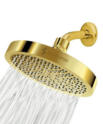 SparkPod Shower Head - High Pressure Rain - Kopfbrause rund XXL 8''(20 cm) - Gold
