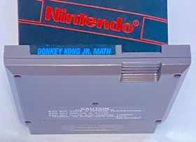 Donkey Kong Jr. Math (Nintendo NES, 1985) 5-Screw Authentic Game Cart w/ Sleeve