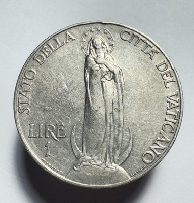 Vatican City  - Pope Pius XI - 1 Lire 1932 XF/AU. -1612