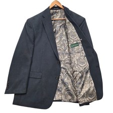 Lauren Ralph Lauren Mens 44R Dark Gray Modal Blend Paisley Sport Coat Blazer