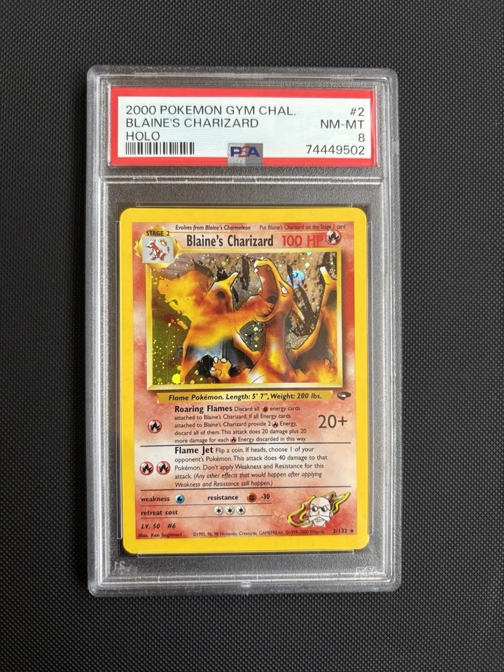 PSA 8 2000 Pokemon Blaine's Charizard 2/132 Gym Challenge Holo NM/Mint 💎 - Image 2 of 3