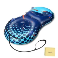 Snow Tube with Towable Tow Rope, UOLUUK 2 Persons Purple Lightning Snow Dash