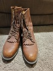 Justin Conductor Brown Western Work Boots Mens 8 D 706 Kiltie Leather USA Lacer — photo 2
