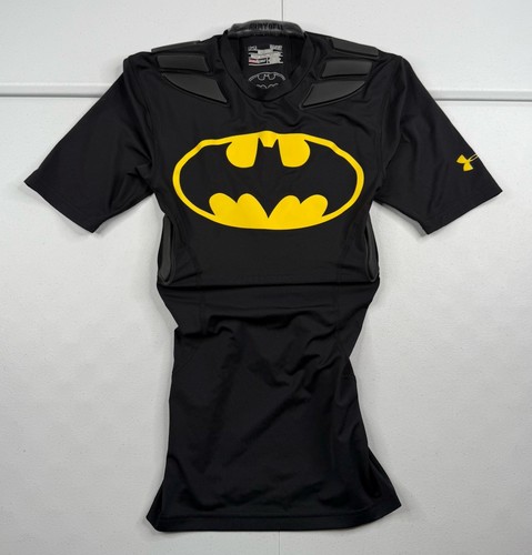 Under Armour Batman Shirt Padded Black Football Alter Ego Compression Men S EUC