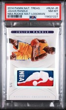 2014 NATIONAL TREASURES NBA ROOKIE MATERIALS LOGOMAN JULIUS RANDLE RC 1/5 PSA 8