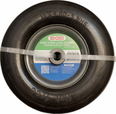 4er Pack - 11x4.00-5 Flat Free Zero-Turn Rasenmäher Reifen Montage, glattes Profil - F
