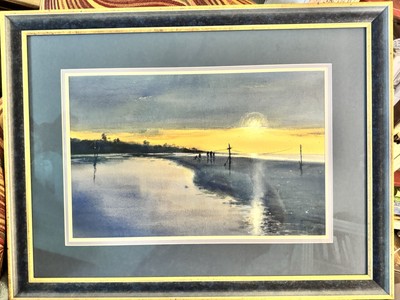Framed Watercolor Art Painting by  Artist R. Bode American Watercolor Society
