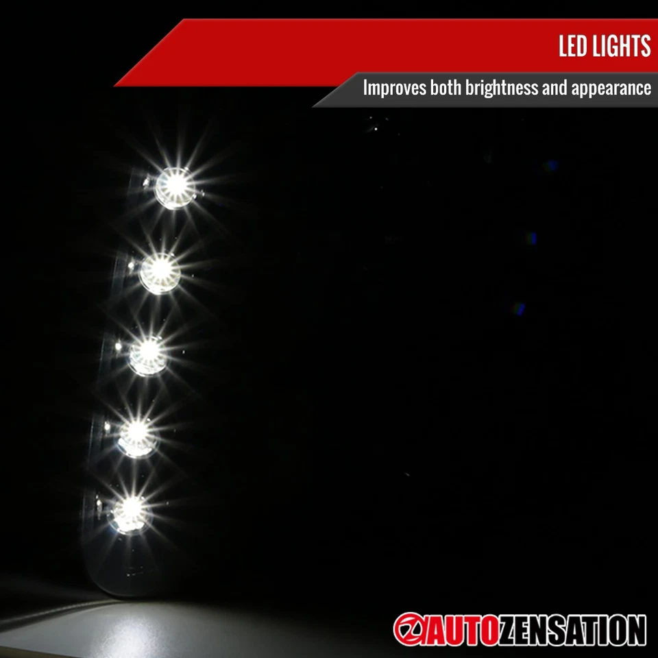 Fit 2007-2014 GMC Yukon XL 1500 2500 Black Smoke Projector Headlights Lamp w/LED - Image 4 of 4