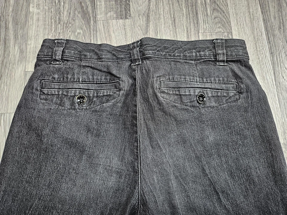 Pantalones de mezclilla Bandolino Blu para mujer 8 negros elásticos cómodos cintura pierna ancha Foto 4 de 4