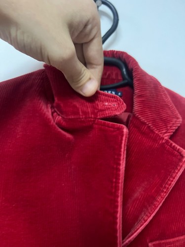 Vintage Ralph Lauren Velvet Blazer Red Jacket Rare Blue Label Luxury Womens sz 4 - Picture 19 of 24