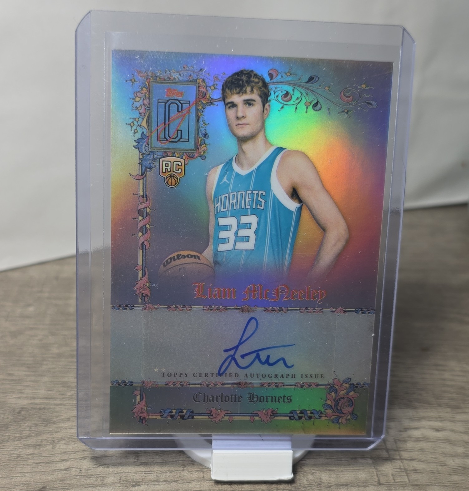 Topps 2026 Signature Class Liam McNeeley Hornets Manuscripts Rookie Auto MS-LM