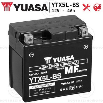 YUASA AKKU YTX5L-BS VERSIEGELT 12V 4Ah BETA RR SM 450 2005-2010