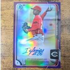 2015 Bowman Chrome Raisel Iglesias Auto /250 Purple Refractor RC #BCAP-RI Reds