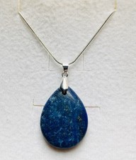 Sale Stunning Lapis Lazuli Teardrop Pendant On A 925 Silver Chain