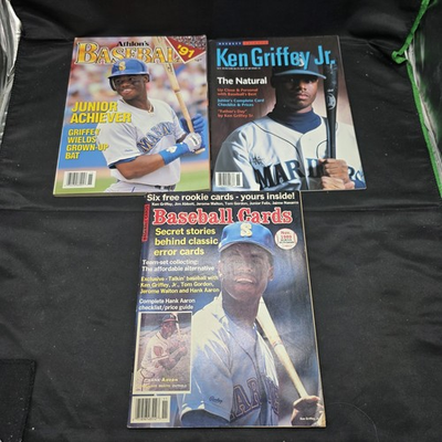 #ad Lot of 3 Ken Griffey Jr. Baseball Magazines 1989 1991 Beckett Athlon w Cards $30.00